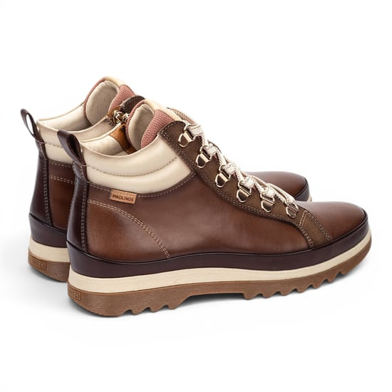 Pikolinos Damen braune Leder-Sneaker Winter-Schnürstiefel – Vigo - Image 4