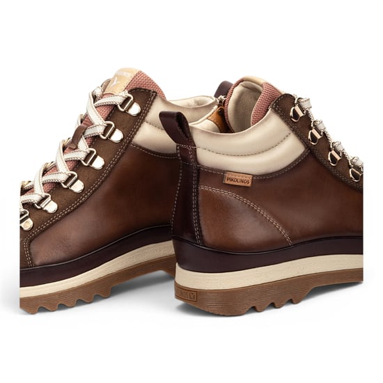 Pikolinos Damen braune Leder-Sneaker Winter-Schnürstiefel – Vigo - Image 5