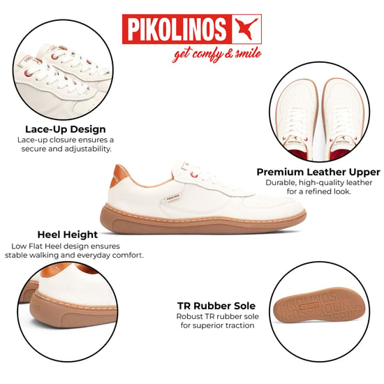 Pikolinos weiße Ledersneakers Trainer Barfußschuhe – Aranjuez - Image 2