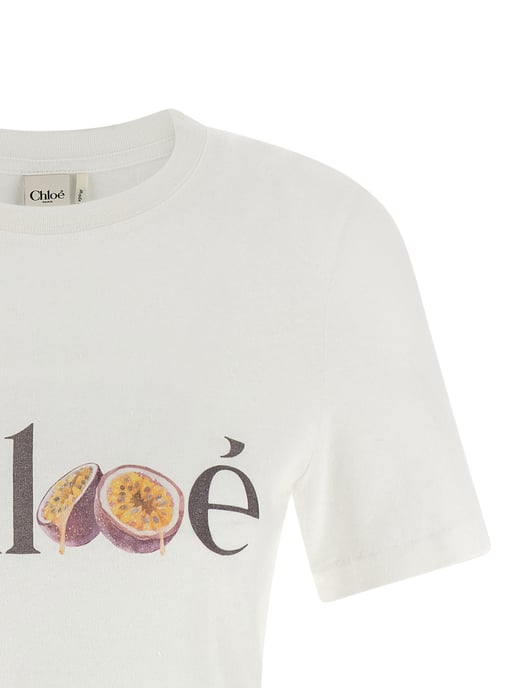 Chloé Weißes Baumwoll-T-Shirt - Image 3