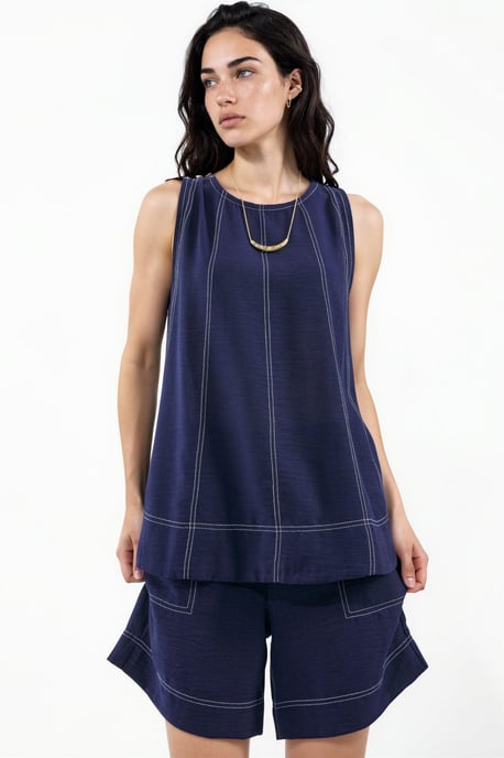 Stitch-Details Relaxed Fit Koord-Set - Image 1
