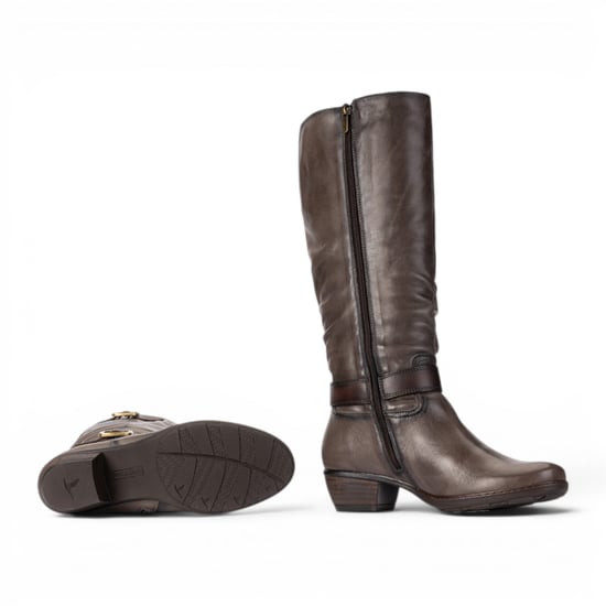 Pikolinos graue Lederstiefel mit hohem Absatz – Utiel - Image 4