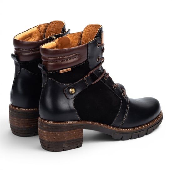 Pikolinos Schwarze Lederstiefel mit Reißverschluss und Schnürsenkel – San Sebastia - Image 4