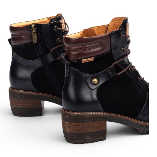 Pikolinos Schwarze Lederstiefel mit Reißverschluss und Schnürsenkel – San Sebastia - Image 5