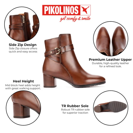 Pikolinos braune Lederstiefel mit Absatz für Frauen – Calafat - Image 2