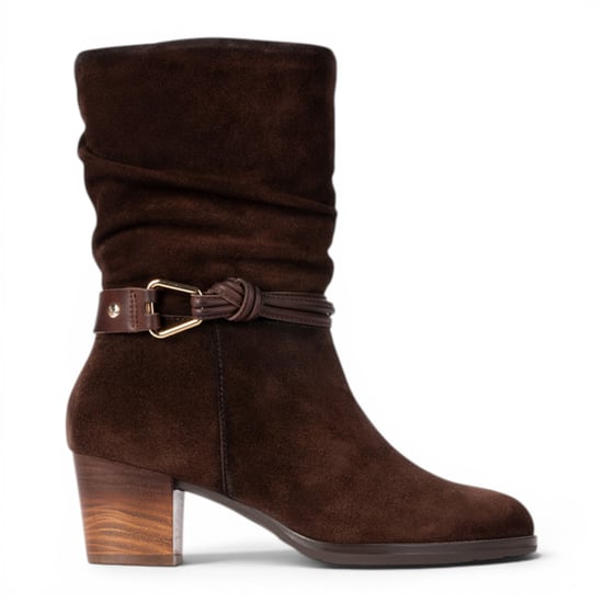 Pikolinos Damen-Dunkelbraune Lederstiefel bis zur Mitte der Wadenhöhe – Zamora - Image 1