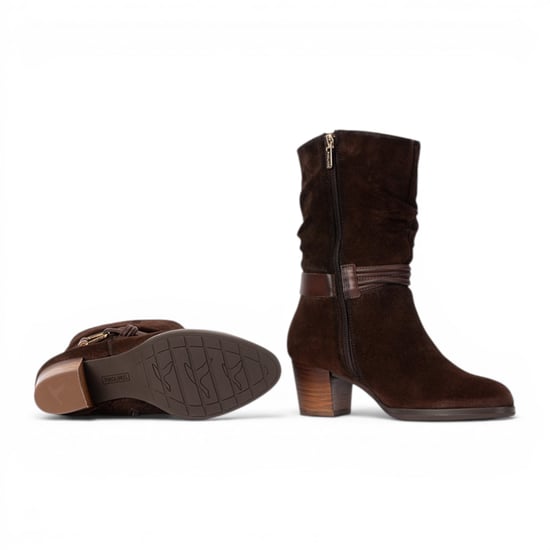 Pikolinos Damen-Dunkelbraune Lederstiefel bis zur Mitte der Wadenhöhe – Zamora - Image 4