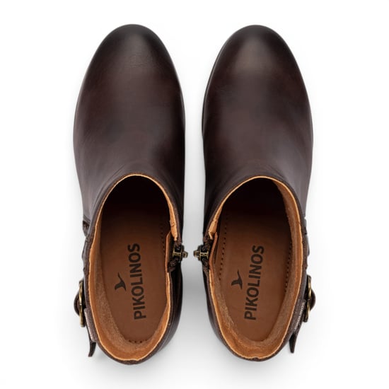 Pikolinos Damen-Caoba-Leder-Fußgelenkstiefel mit rotem Absatz – Utiel - Image 4