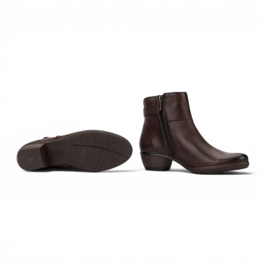 Pikolinos Damen-Caoba-Leder-Fußgelenkstiefel mit rotem Absatz – Utiel - Image 5