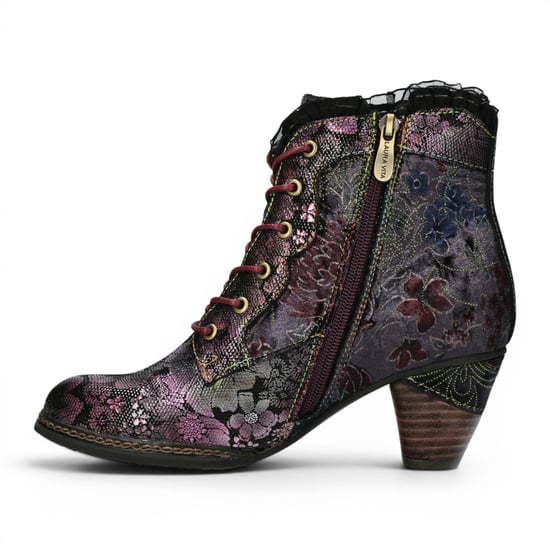Laura Vita Damen-Blumen-Goth-viktorianische Leder-Fußstiefel mit Absatz – Alcizeeo-190 - Image 3