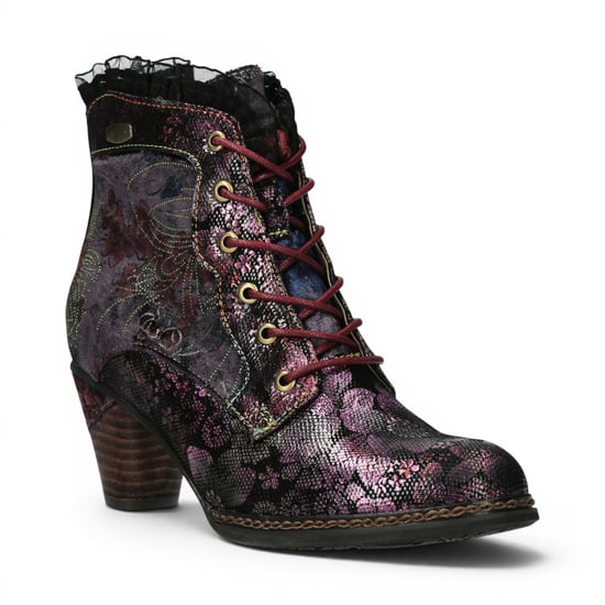 Laura Vita Damen-Blumen-Goth-viktorianische Leder-Fußstiefel mit Absatz – Alcizeeo-190 - Image 4