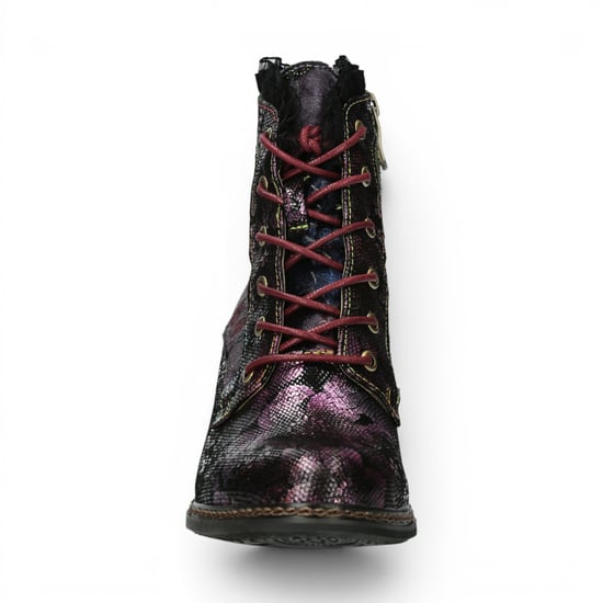 Laura Vita Damen-Blumen-Goth-viktorianische Leder-Fußstiefel mit Absatz – Alcizeeo-190 - Image 5