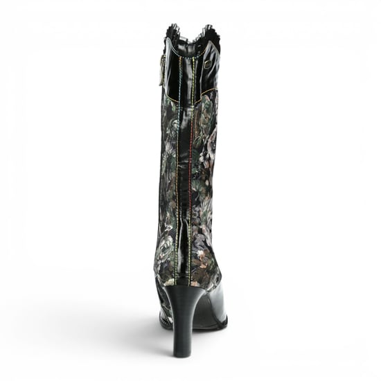 Laura Vita Floral Goth Victorian Leather High Boots mit Absatz – Alcbane-351 - Image 6