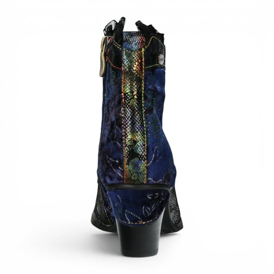 Laura Vita Floral-Goth viktorianische blaue Lederstiefel mit Absatz – Alcizeeo-190 - Image 6