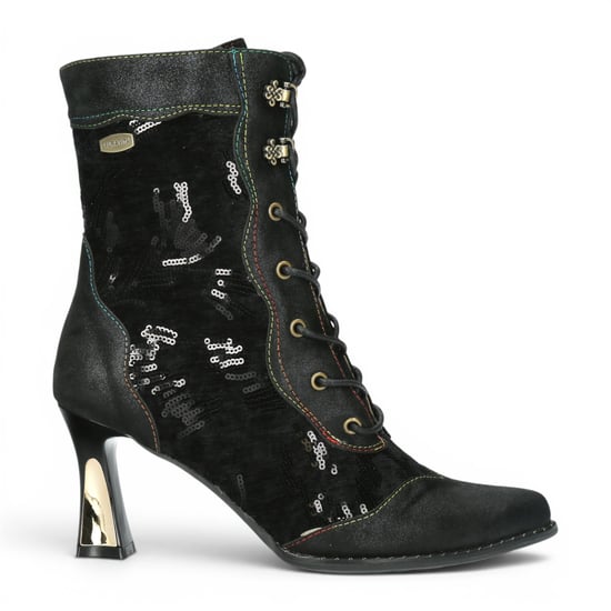Laura Vita Damen-Gothic-Victorianische Schwarze Lederschuhe mit Absatz – Oanelo-03 - Image 1