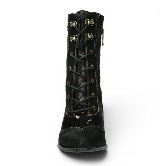 Laura Vita Damen-Gothic-Victorianische Schwarze Lederschuhe mit Absatz – Oanelo-03 - Image 5