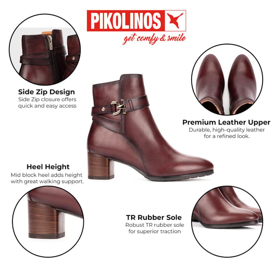 Pikolinos Damen rote Lederstiefel mit Fußabsatz – Calafat - Image 2