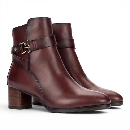 Pikolinos Damen rote Lederstiefel mit Fußabsatz – Calafat - Image 3