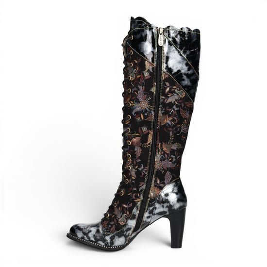 Laura Vita viktorianische schwarze Lederstiefel mit Schnürung und hohem Absatz – Alcbaneo-158 - Image 3