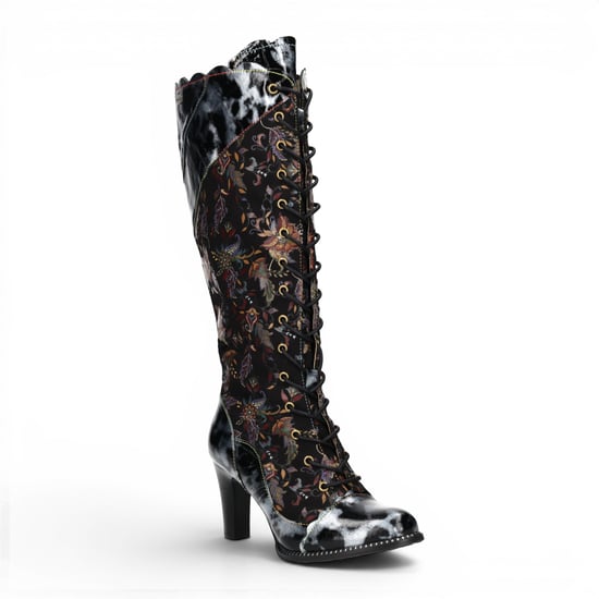 Laura Vita viktorianische schwarze Lederstiefel mit Schnürung und hohem Absatz – Alcbaneo-158 - Image 4