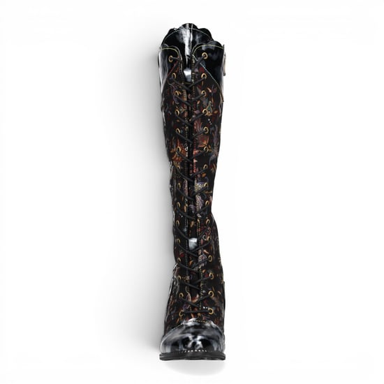 Laura Vita viktorianische schwarze Lederstiefel mit Schnürung und hohem Absatz – Alcbaneo-158 - Image 5