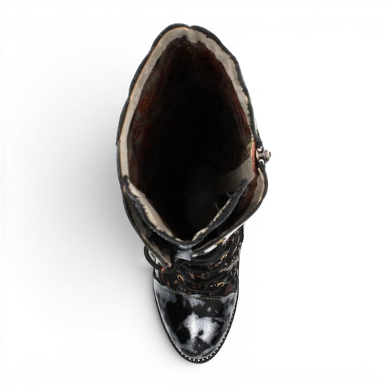 Laura Vita viktorianische schwarze Lederstiefel mit Schnürung und hohem Absatz – Alcbaneo-158 - Image 6