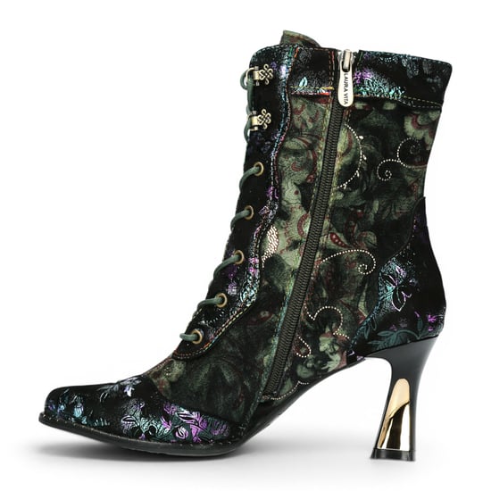 Laura Vita Gothic Victorian Green Leather Leather Schuhe mit Absatz – Oanelo-03 - Image 3