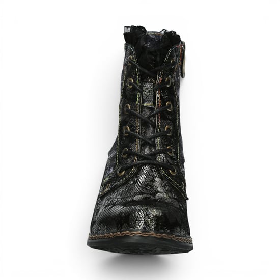 Laura Vita Floral Goth viktorianische schwarze Lederstiefel mit Absatz – Alcizeeo-190 - Image 5