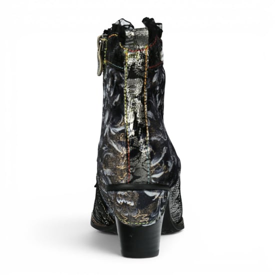 Laura Vita Floral Goth viktorianische schwarze Lederstiefel mit Absatz – Alcizeeo-190 - Image 6