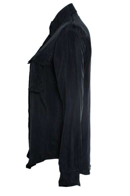 Anine Bing, schwarzes Hemd mit Taschen - Image 2