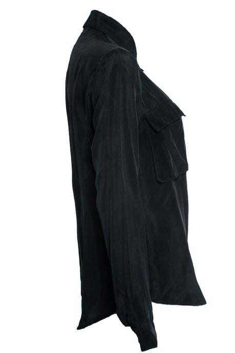 Anine Bing, schwarzes Hemd mit Taschen - Image 4