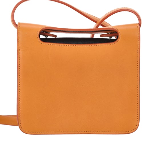 Jil Sander Flap Crossbody Bag aus orangefarbenem Leder - Image 3
