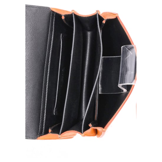 Jil Sander Flap Crossbody Bag aus orangefarbenem Leder - Image 6