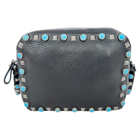 Valentino Rolling Rockstud Kameratasche aus schwarzem Leder - Image 1