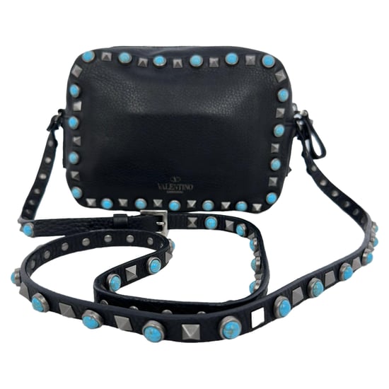Valentino Rolling Rockstud Kameratasche aus schwarzem Leder - Image 2