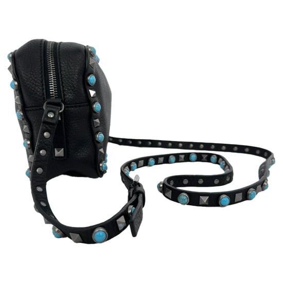 Valentino Rolling Rockstud Kameratasche aus schwarzem Leder - Image 4