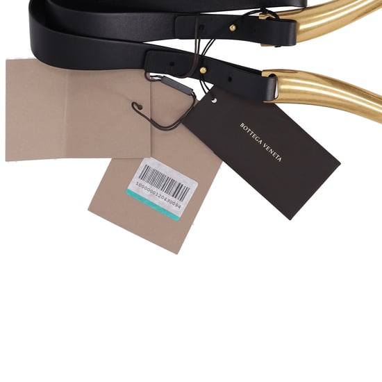 Bottega Veneta Gürtel mit Hufeisenschnalle und Doppelriemen aus schwarzem Leder - Image 4
