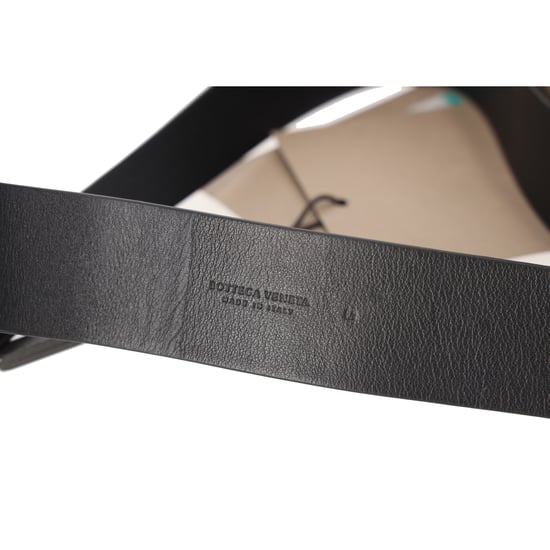 Bottega Veneta Gürtel mit Hufeisenschnalle und Doppelriemen aus schwarzem Leder - Image 5
