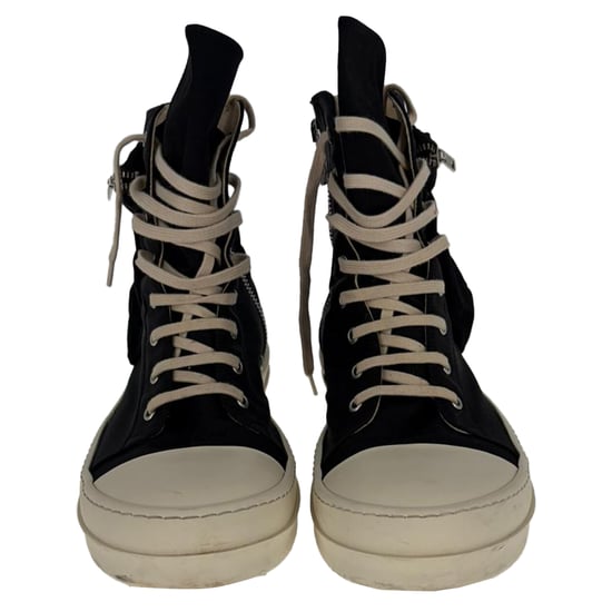 Rick Owens High-Top-Sneaker mit Reißverschlusstasche aus schwarzem Canvas - Image 2