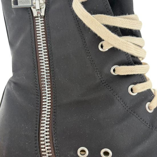 Rick Owens High-Top-Sneaker mit Reißverschlusstasche aus schwarzem Canvas - Image 3