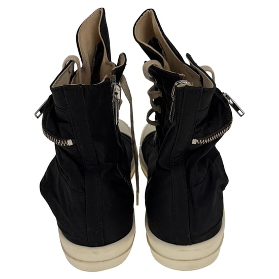 Rick Owens High-Top-Sneaker mit Reißverschlusstasche aus schwarzem Canvas - Image 6