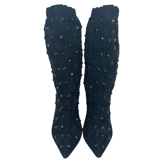 Valentino Rockstud Stiefel aus schwarzem Wildleder - Image 2