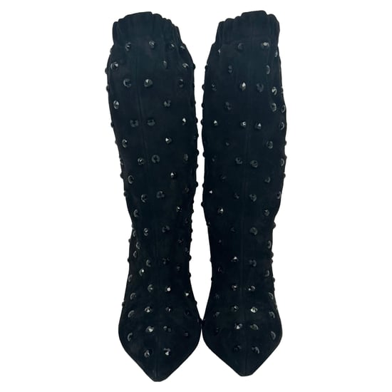 Valentino Rockstud Stiefel aus schwarzem Wildleder - Image 3