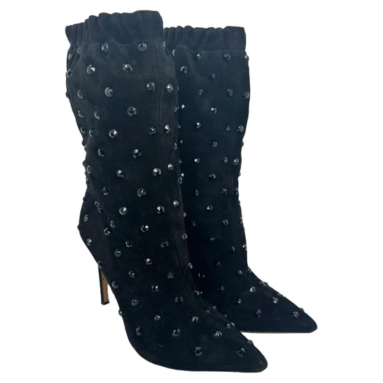 Valentino Rockstud Stiefel aus schwarzem Wildleder - Image 4