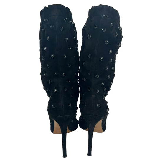 Valentino Rockstud Stiefel aus schwarzem Wildleder - Image 5