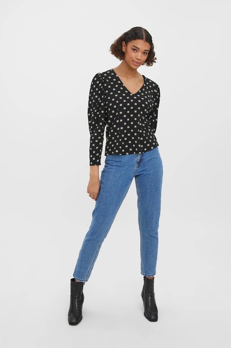 GBVERO MODA blouse met stippen zwart - Image 3
