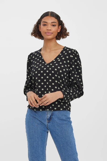 GBVERO MODA blouse met stippen zwart - Image 4