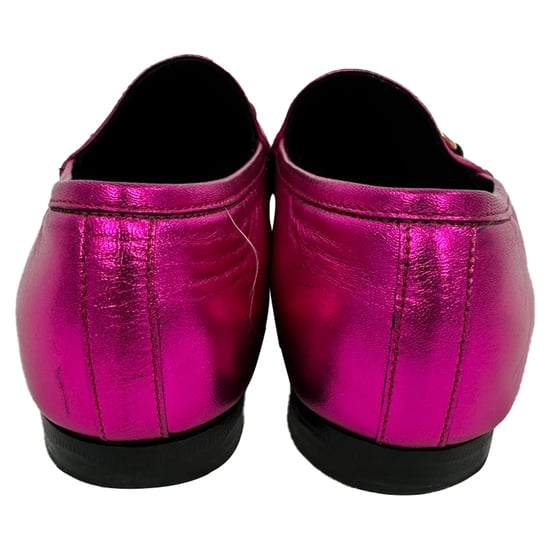 Gucci Jordaan Slipper mit Horsebit aus metallic-pinkem Leder - Image 6