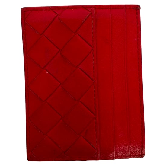 Bottega Veneta Intrecciato Kartenhalter aus rotem Leder - Image 1