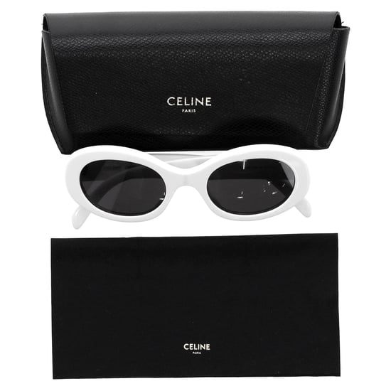 Celine Triomphe CL40194U Oval-Sonnenbrille aus weißem Acetat - Image 6